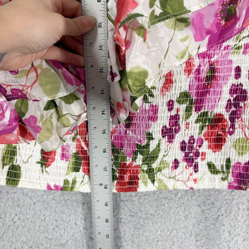 Abercrombie & Fitch Floral Fruit One Shoulder Smocked Top Midi Skirt Set XL NWT - Picture 3 of 13